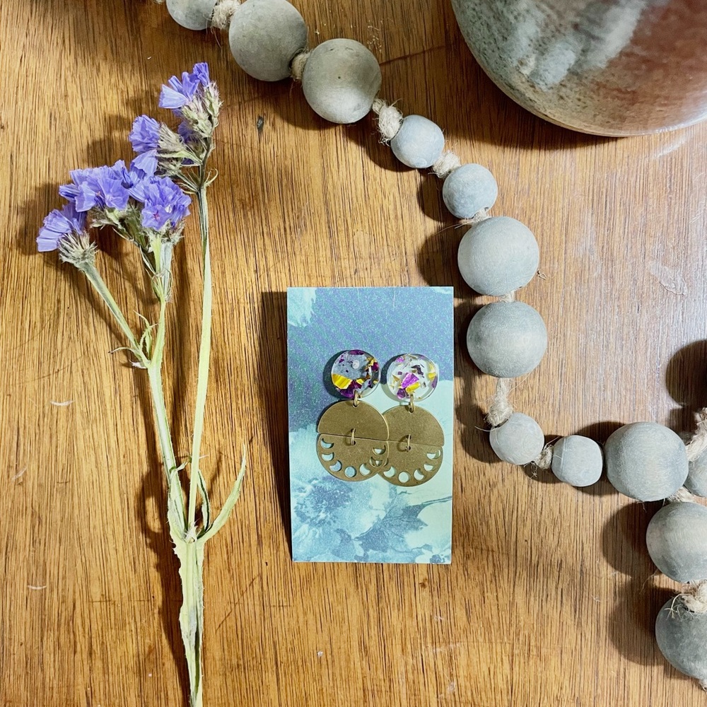 Handmade raw brass earrings